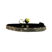 Bobby - Crystal Princess Leather Cat Collar – Black