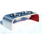 Lola and Daisy - Red & Aluminium Pet Feeder
