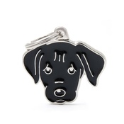 My Family - Labrador Engraved ID Tag – Black