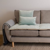 The Lounging Hound - Lustre Velvet Sofa Topper - Seaspray