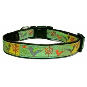 Patchwork Birds Dog Collar