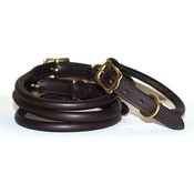Pear Tannery - Rolled Leather Dog Collar - Brown