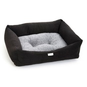 Pet Pooch Boutique - Black Suede Sherpa Dog Bed