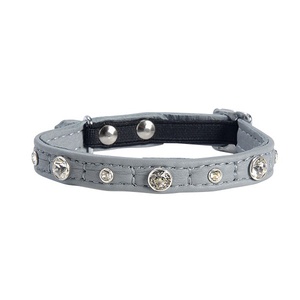 Comete Leather Cat Collar – Grey