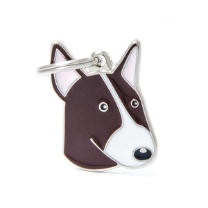 Bull Terrier Engraved ID Tag – Brown