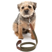 Mutts & Hounds - Forest Green Tweed & Tan Leather Lead