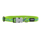 Red Dingo - Red Dingo Patterned Dog Collar - Lime Green/Turquoise