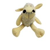 Hem & Boo - Plush Curly Lamb Puppy Squeaky Toy - Cream