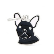 My Family - French Bulldog Engraved ID Tag – Black