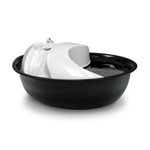 Rain Drop Stainless Steel & Plastic Pet Drinking Bowl