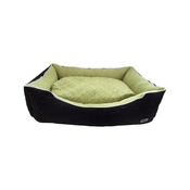 Hem & Boo - Quilted Rectangle Dog Bed - Black & Green