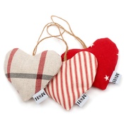 Mutts & Hounds - Red Ticking Stripe Lavender Heart