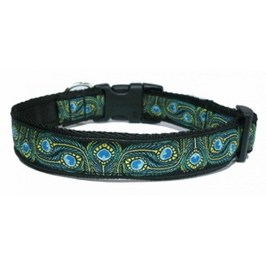Peacock Feather Dog Collar