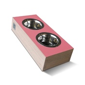 Binq Design - bite&slurp Multi Pet Feeder - Wood & Pink