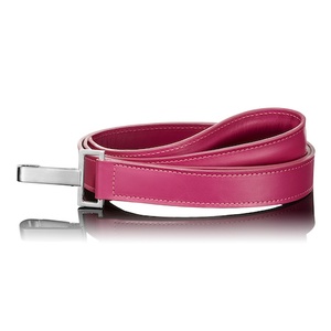 Dark Pink Leather Dog Lead
