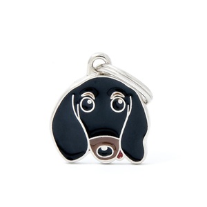 Dachshund Engraved ID Tag – Black