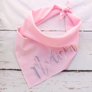 Personalised Rose Gold Pink Dog Bandana