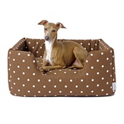 Charley Chau - Deeply Dishy Luxury Dog Bed - Dotty Chocolate