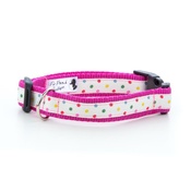 Pet Pooch Boutique - Multi Dot Dog Collar - Pink 1" Width