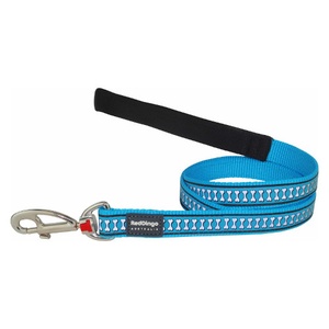Bones Reflective Dog Lead - Turquoise