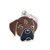 My Family - Boxer Engraved ID Tag – Brown