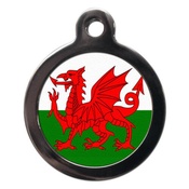 PS Pet Tags - Red Dragon Flag Pet ID Tag