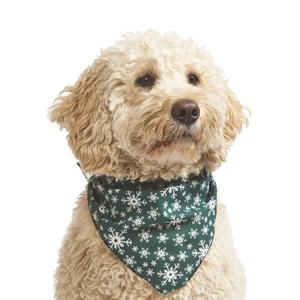 Mini Snowflake Dog Bandana – Green