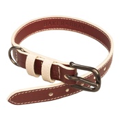 Baker & Bray - Paris Croc Leather Dog Collar – Burgundy & Stone
