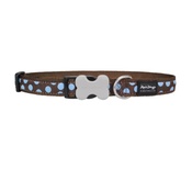 Red Dingo - Blue Spots on Brown Dog Collar