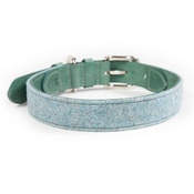 Mutts & Hounds - Teal Tweed & Leather Dog Collar