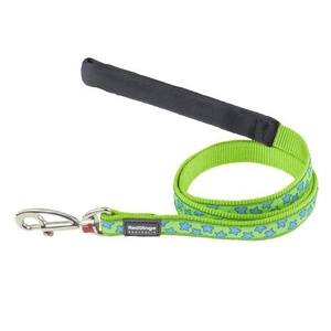 Red Dingo Patterned Dog Lead - Lime Green/Turquoise St