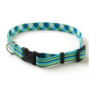 Yellow Dog - Blue/Green Striped Argyle Collar