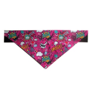 Comic Pow Slogan Dog & Cat Bandana - Pink