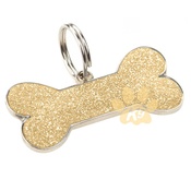 K9 - Glitter Bone ID Tag - Gold