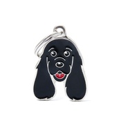 My Family - Cocker Spaniel Engraved ID Tag – Black