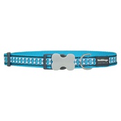Bones Reflective Dog Collar - Turquoise