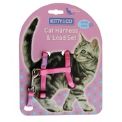 Hem & Boo - Pink Snag Free Cat Harness & Lead Set