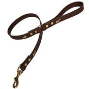 Creature Clothes - Chocolate Brass Dogs Classic Leather Dog Lead