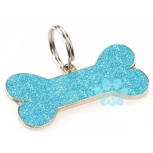 Glitter Bone ID Tag - Sky Blue