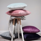 The Lounging Hound - Velvet Scatter Cushion - Blush