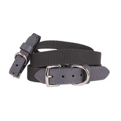 Teddy Maximus - "The Marylebone" Grey Webbing & Leather Collar