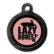 PS Pet Tags - Pink Lazy Bones Pet ID Tag