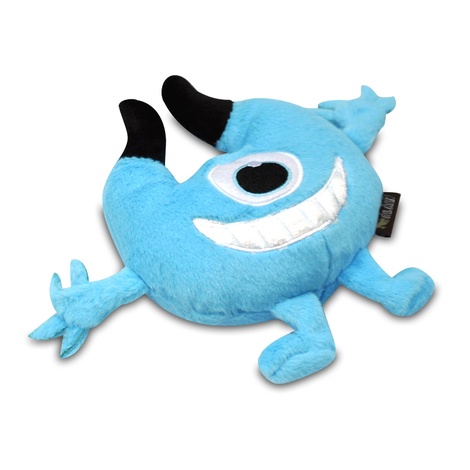 blue monster dog toy