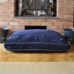 Luxury Corduroy Dog Bed – Midnight Blue