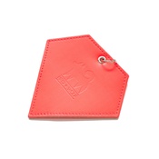 Hiro + Wolf - Leather Diamond Poo Bag Pouch - Neon Orange