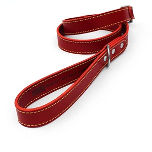 Red Leather Dog Lead