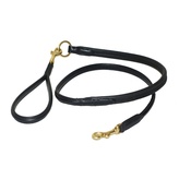 Pear Tannery - Rubber Grip Leather Dog Lead – Black