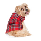PetsPyjamas - Personalised Red Tartan Dog Coat