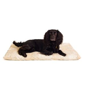 Owl Motif Dog Roll Bed - Taupe