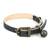 Linny - Slate Leather Cat Collar - Antique